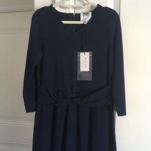 Milly Minis Navy Knit Dress Girls Size 10-12 NWT